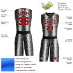 Custom Name Number Basketball Jersey Sublimation Black Red-White Animal Fur Print Round Neck Suit Personalized Black Red-White