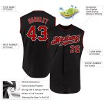 Custom Black Red-White Authentic Baseball Jersey with Personalized Name and Number - Sleeveless Team Apparel Personalized