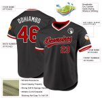 Personalized Authentic Baseball Jersey - Black Red White Throwback Style Personalized Black Red-White Authentic Throwback
