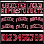 Custom Name Number Basketball Shorts - Personalized Authentic Black Red-White Throwback 6796 Personalized Black Red-White