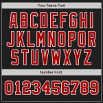 Custom Name and Number Two Tone Baseball Jersey - Personalized Black Red-White Design Personalized Black Red-White Authentic