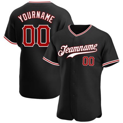 Personalized Black Red and White Baseball Jersey - Custom Team Apparel 2 Personalized Black Red-White Baseball Jersey 2