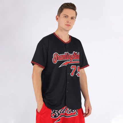 Personalized Black Red White Baseball Jersey for Men and Women - Custom Sports Jersey 3 Personalized Black Red-White Baseball
