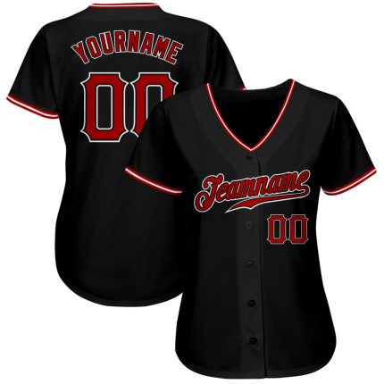 Custom Red and White Baseball Jersey with Name 32 - Personalized Sports Apparel Personalized Black Red-White Baseball Jersey
