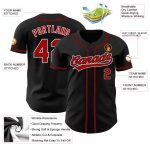 Personalized Baseball Jersey - Black Red and White Design, Custom Number 33 Personalized Black Red-White Baseball Jersey