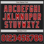 Personalized Baseball Jersey - Black Red and White Design, Custom Number 33 Personalized Black Red-White Baseball Jersey