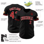 Personalized Black Red White Baseball Jersey for Men - Custom Team Sportswear Personalized Black Red-White Baseball Jersey