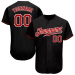 Custom Black Red-White Baseball Jersey for Men and Women - Personalized Sports Apparel Personalized Black Red-White Baseball
