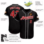 Custom Black Red-White Baseball Jersey for Youth - Personalized Sports Apparel Size 6 Personalized Black Red-White Baseball