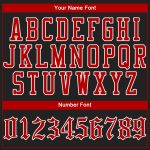 Custom Personalized Black Red White Baseball Jersey for Men and Women Personalized Black Red-White Baseball Jersey