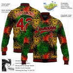 Personalized Black Red-White 3D Bomber Varsity Letterman Jacket for Black History Month Personalized Black Red-White Black