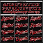 Personalized Bomber Varsity Letterman Jacket Black Red White Full-Snap 4 Personalized Black Red-White Bomber Full-Snap Varsity