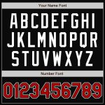 Personalized Bomber Varsity Letterman Jacket Black Red White Full-Snap 4 Personalized Black Red-White Bomber Full-Snap Varsity