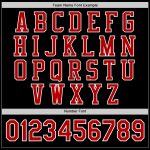 Personalized Varsity Letterman Jacket Black Red White Full-Snap Bomber Personalized Black Red-White Bomber Full-Snap Varsity