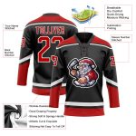Personalized Santa Claus 3D Jersey Black Red-White Lace Neck Hockey Shirt Personalized Black Red-White Christmas Santa Claus