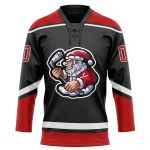 Personalized Santa Claus 3D Jersey Black Red-White Lace Neck Hockey Shirt Personalized Black Red-White Christmas Santa Claus