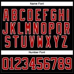 Personalized Christmas Hockey Lace Neck Jersey - Black Red-White Santa Claus Design Personalized Black Red-White Christmas