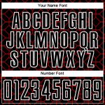 Custom Name Number Soccer Jersey - Personalized Black Red White Geometric Sublimation Uniform Personalized Black Red-White