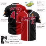 Personalized Black Red White Gradient Baseball Jersey - Trendy Fashion Sportswear Personalized Black Red-White Gradient Fashion