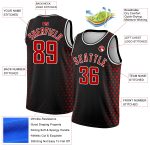 Custom Authenticated City Edition Basketball Jersey - Personalized Black Red-White Halftone with Name and Number Personalized