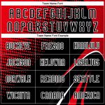 Custom Volleyball Jersey with Personalized Name and Number - Black Red White Lines and Dots Design Personalized Black Red-White