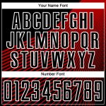 Personalized Soccer Uniform Jersey - Black Red-White Lines, Custom Sublimation Design, Size 3 Personalized Black Red-White