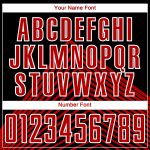 Personalized Soccer Uniform Jersey in Black Red-White Lines - Custom Design 4 Personalized Black Red-White Lines Sublimation