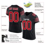 Custom Personalized Black Red White Mesh Football Jersey Authentic Personalized Black Red-White Mesh Authentic Football Jersey