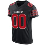 Custom Personalized Black Red White Mesh Football Jersey Authentic Personalized Black Red-White Mesh Authentic Football Jersey
