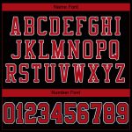 Custom Team Jersey with Personalized Name & Number - Black Red-White Mesh Authentic Football Jersey Personalized Black Red-White