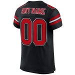Custom Team Jersey with Personalized Name & Number - Black Red-White Mesh Authentic Football Jersey Personalized Black Red-White
