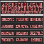 Personalized Authentic Throwback Football Jersey - Black Red-White Mesh Style Personalized Black Red-White Mesh Authentic