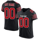 Customizable Black and Red Mesh Football Jersey for Adult Teams 2 Personalized Black Red-White Mesh Football Jersey 2