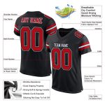 Custom Black Red-White Mesh Football Jersey - Personalized Sports Apparel Personalized Black Red-White Mesh Football Jersey