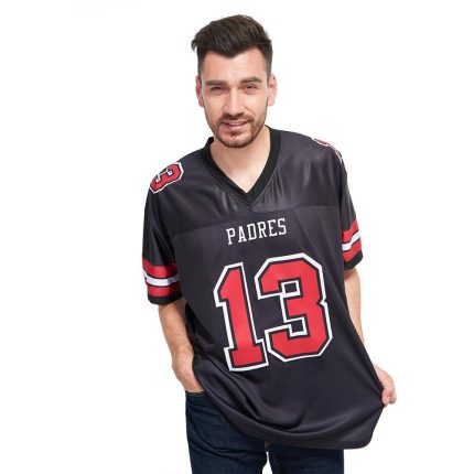 Custom Black Red-White Mesh Football Jersey - Personalized Sports Apparel Personalized Black Red-White Mesh Football Jersey