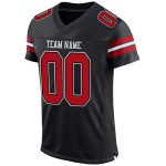 Custom Black Red-White Mesh Football Jersey - Personalized Sports Apparel Personalized Black Red-White Mesh Football Jersey