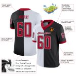 Personalized Fashion Football Jersey in Black Red-White Mesh Style Personalized Black Red-White Mesh Split Fashion Football