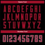 Custom Personalized Football Jersey - Black Red-White Mesh with Team Name and Number Personalized Black Red-White Mesh Split