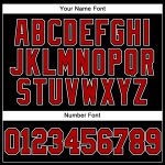 Personalized Throwback Baseball Jersey Mesh in Black Red-White, Size 2 Personalized Black Red-White Mesh Throwback Baseball
