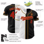 Custom Name Number Baseball Jersey - Personalized Black Red White Old Gold Authentic Split Fashion Team Gear Personalized
