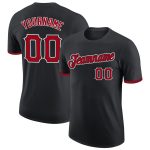 Personalized Performance T-Shirt in Black Red-White - Custom Sports Tee for Men Women Personalized Black Red-White Performance