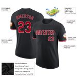Personalized Performance T-Shirt in Black, Red, and White - Customizable Sports Wear Personalized Black Red-White Performance