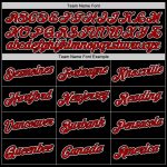 Personalized Performance T-Shirt in Black Red-White - Custom Sports Tee for Men Women Personalized Black Red-White Performance