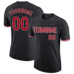 Personalized Performance T-Shirt in Black, Red, and White - Customizable Sports Wear Personalized Black Red-White Performance