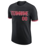 Personalized Performance T-Shirt in Black, Red, and White - Customizable Sports Wear Personalized Black Red-White Performance