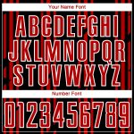 Custom Name Number Soccer Jersey - Personalized Black Red White Pinstripe Uniform Personalized Black Red-White Pinstripe