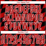 Custom Name Number Personalized Soccer Jersey Black Red White Rhombus Print Uniform Personalized Black Red-White Rhombus