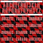 Custom Name Number Personalized Soccer Jersey Black Red White Rhombus Print Uniform Personalized Black Red-White Rhombus