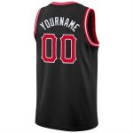 Personalized Basketball Jersey for Men | Black Red-White Round Neck Rib-Knit Design Personalized Black Red-White Round Neck