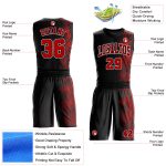 Personalized Basketball Jersey Suit for Men - Black Red White Round Neck Sublimation Design Personalized Black Red-White